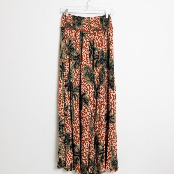 True Destinations Flare Pants Beach Coverup Wide Leg Tropical Palm Trees Small - Picture 3 of 11